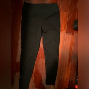 Uniqlo AIRISM Black Brushed Fabric Active Leggings Pants with Pocket Women M New